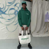MESSENGER TOTE BAG - NATURAL / GREEN