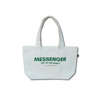 MESSENGER TOTE BAG - NATURAL / GREEN