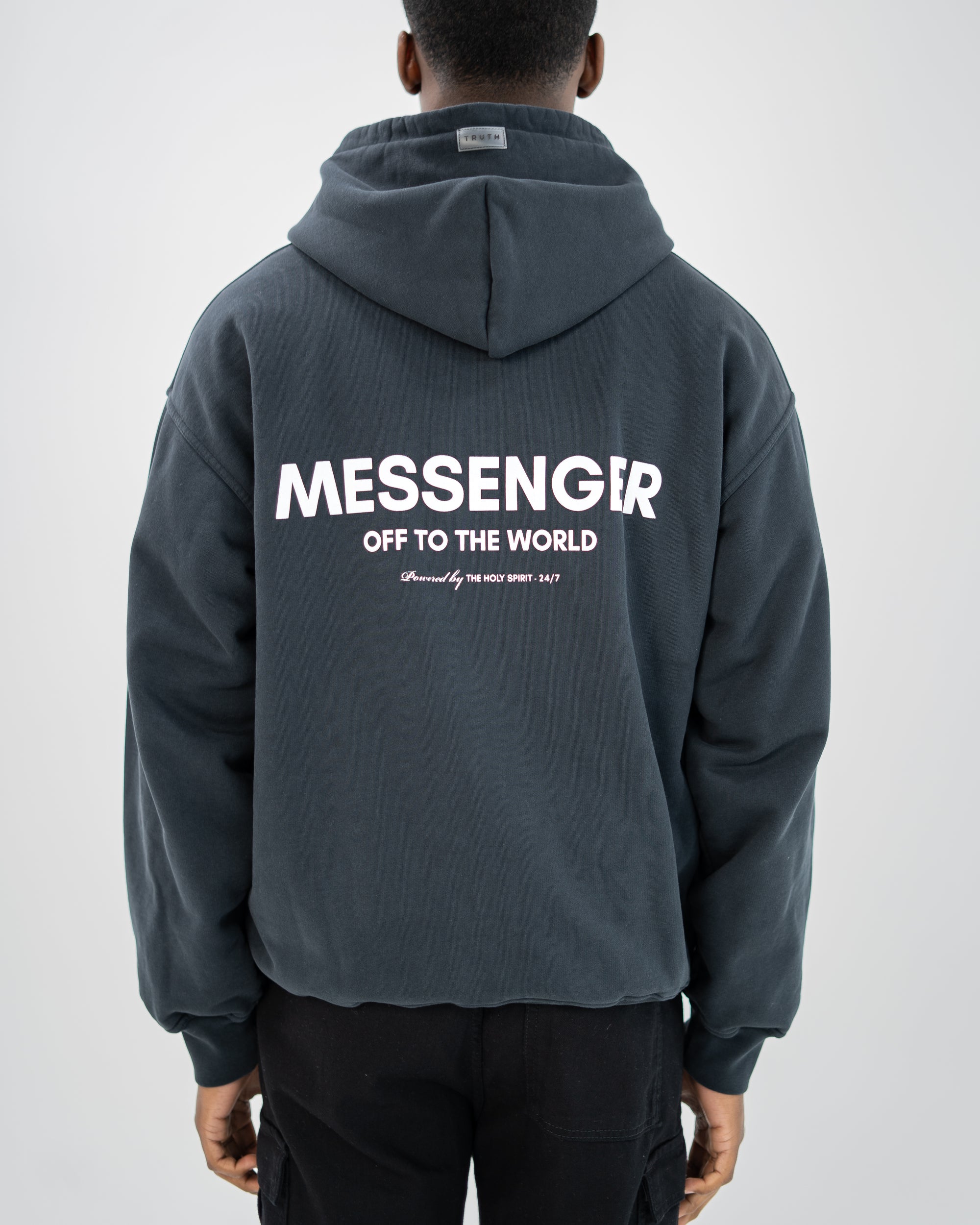 MESSENGER ZIP HOODIE  - BLACK