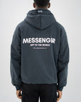 MESSENGER ZIP HOODIE - BLACK