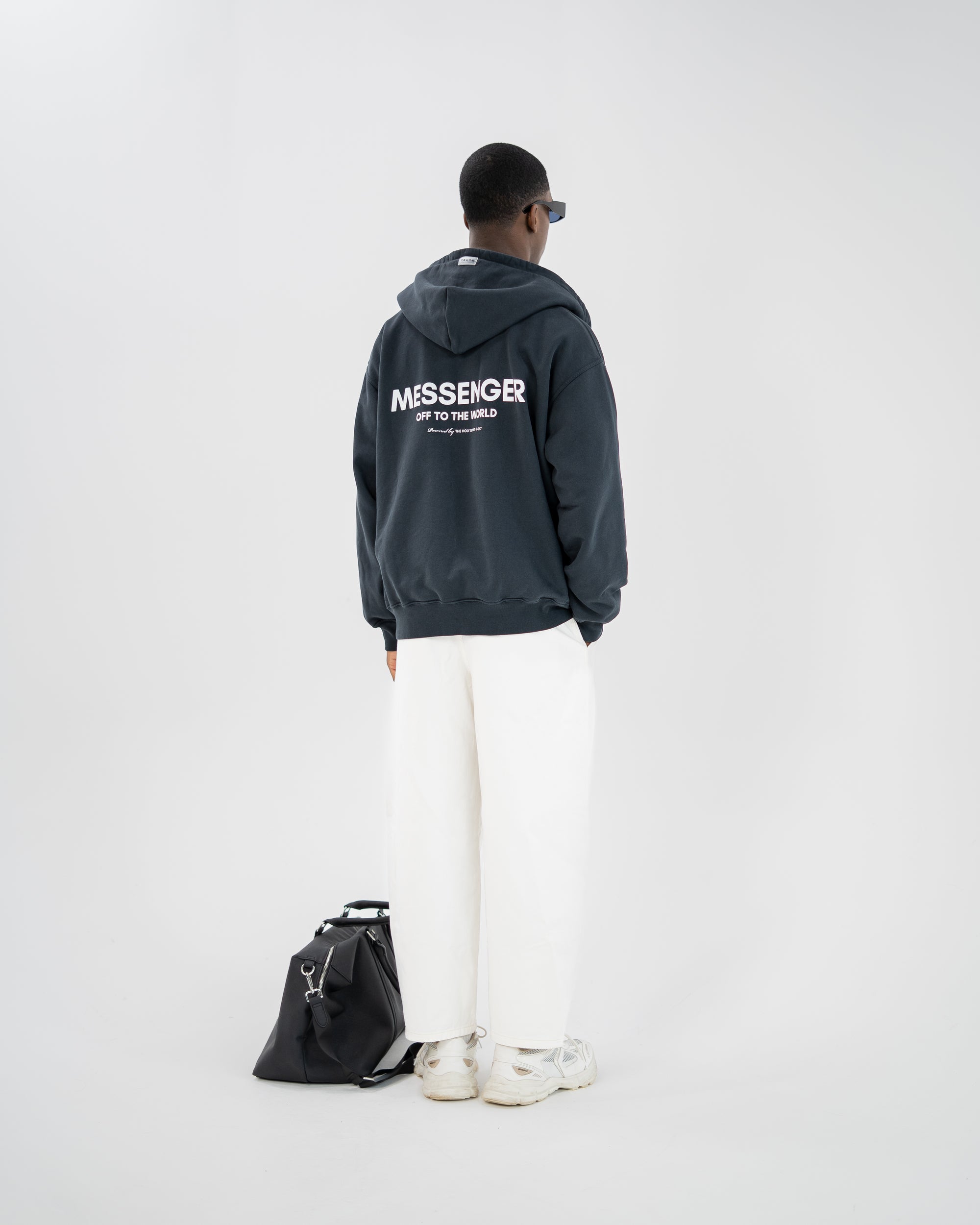 MESSENGER ZIP HOODIE - BLACK