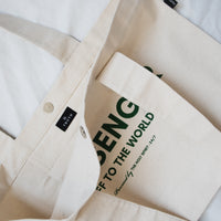 MESSENGER TOTE BAG - NATURAL / GREEN