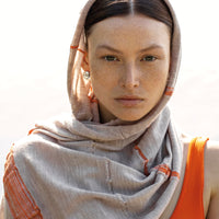 RIVER SCARF - BEIGE/ORANGE