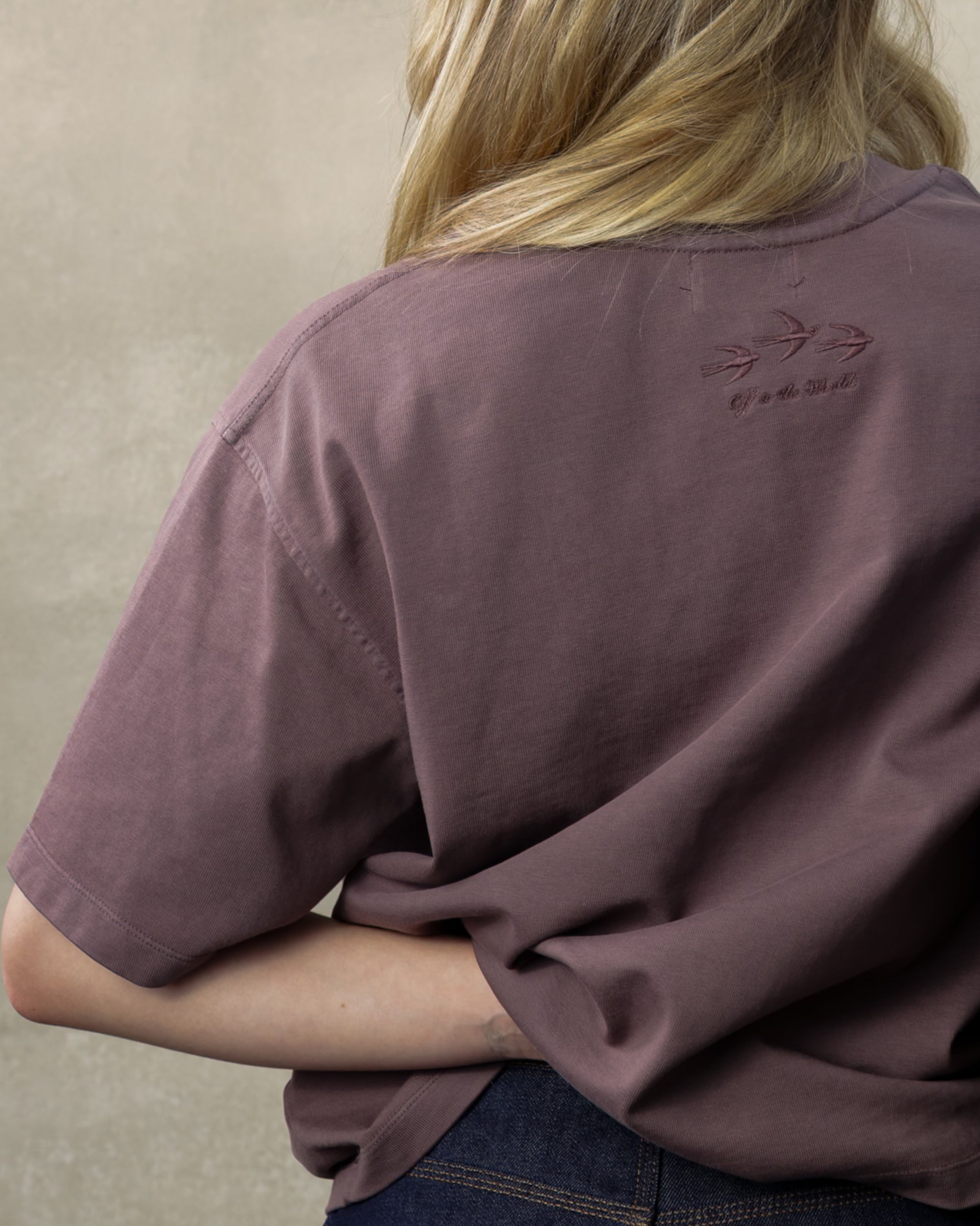 SWALLOW T-SHIRT - WASHED PLUM