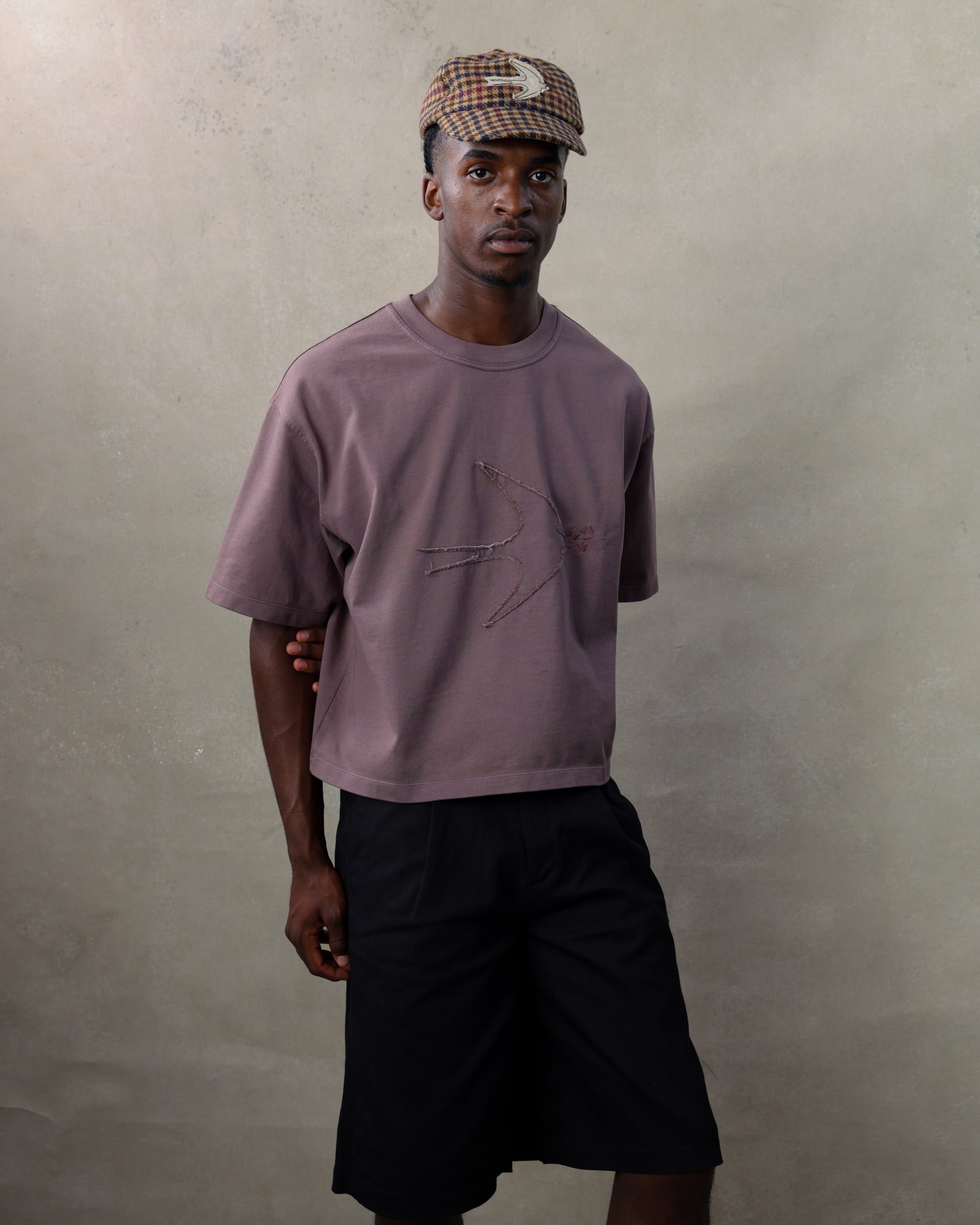 SWALLOW T-SHIRT - WASHED PLUM