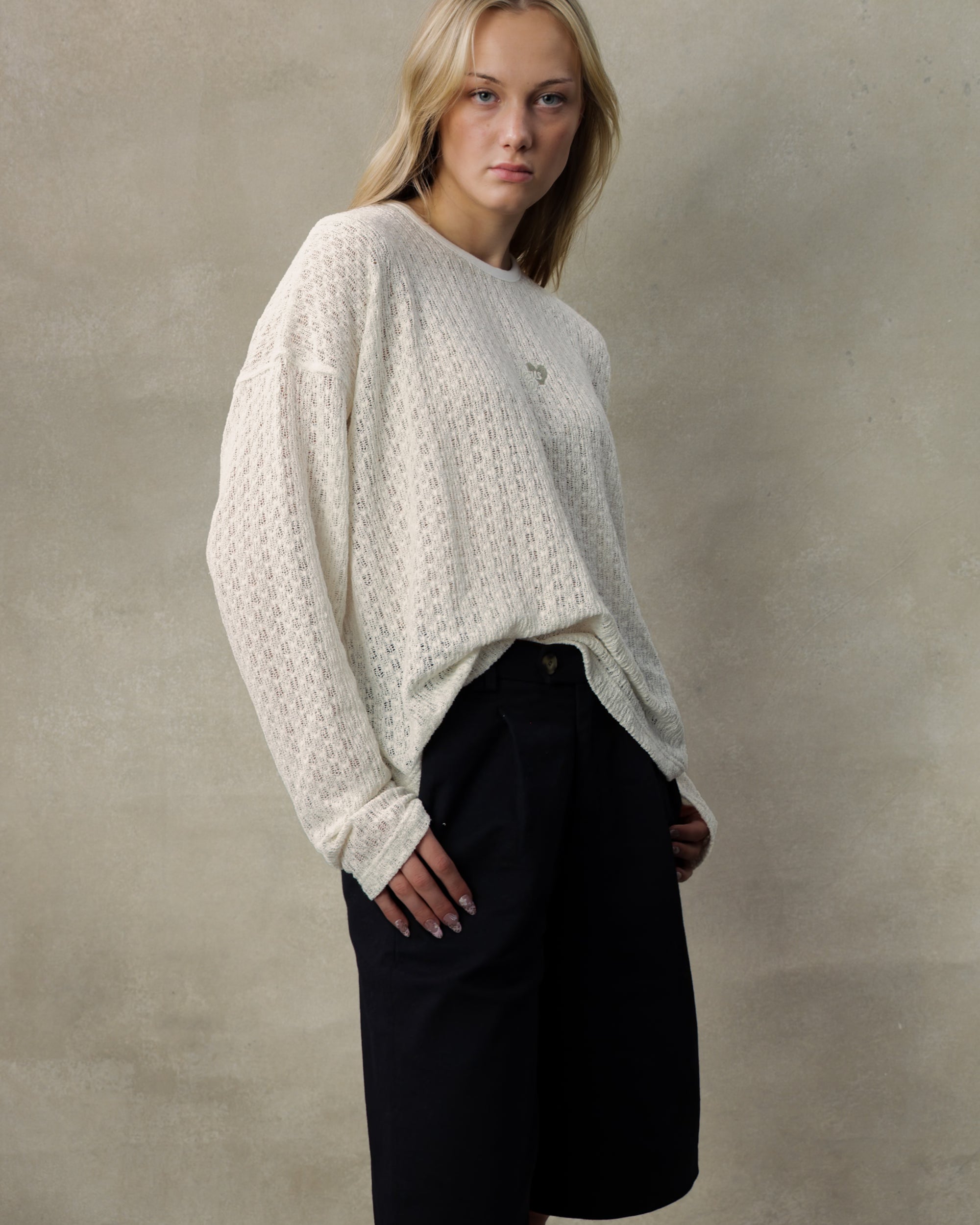 KNIT LONGSLEEVE - FLAT WHITE
