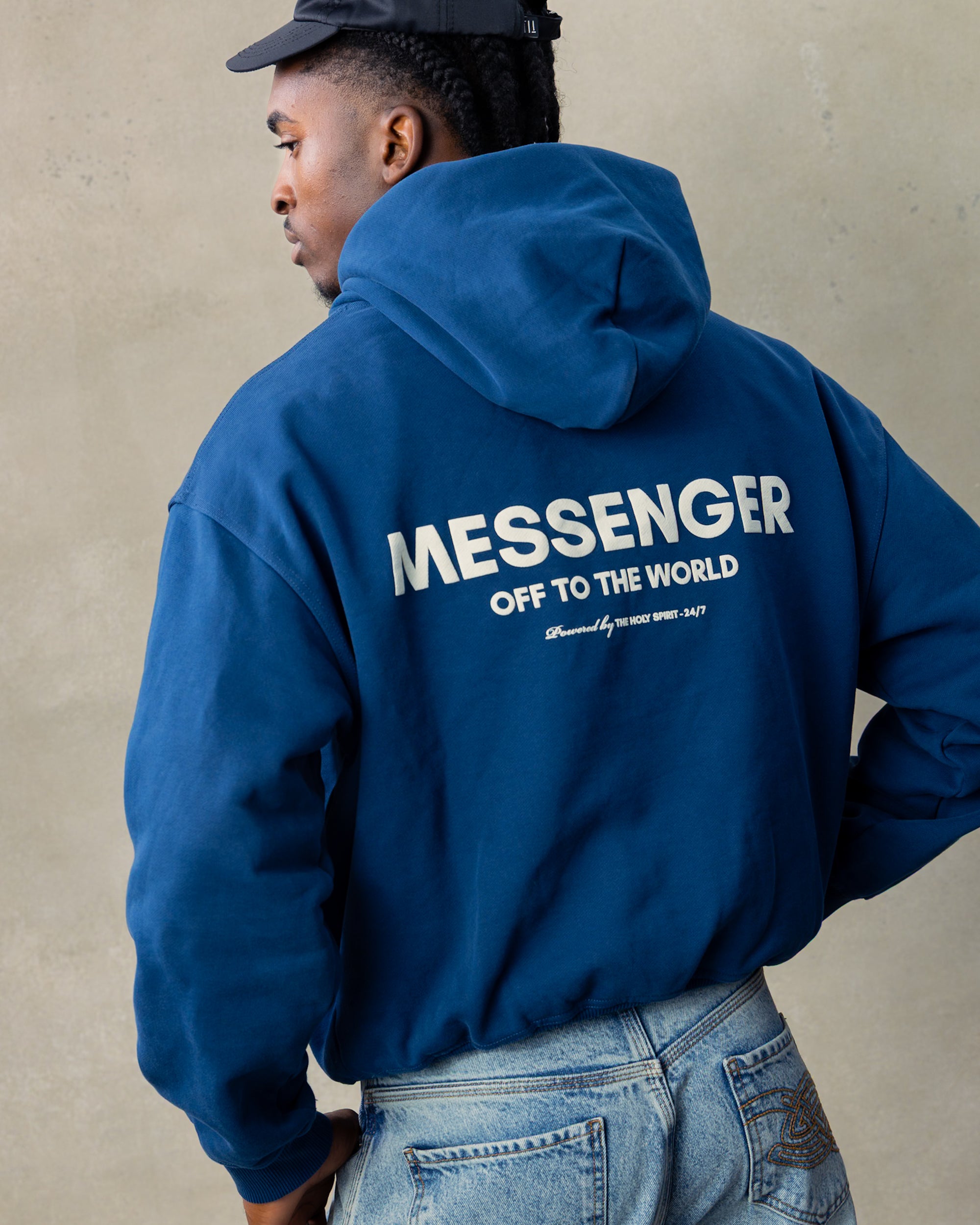 MESSENGER HOODIE -  BLUE