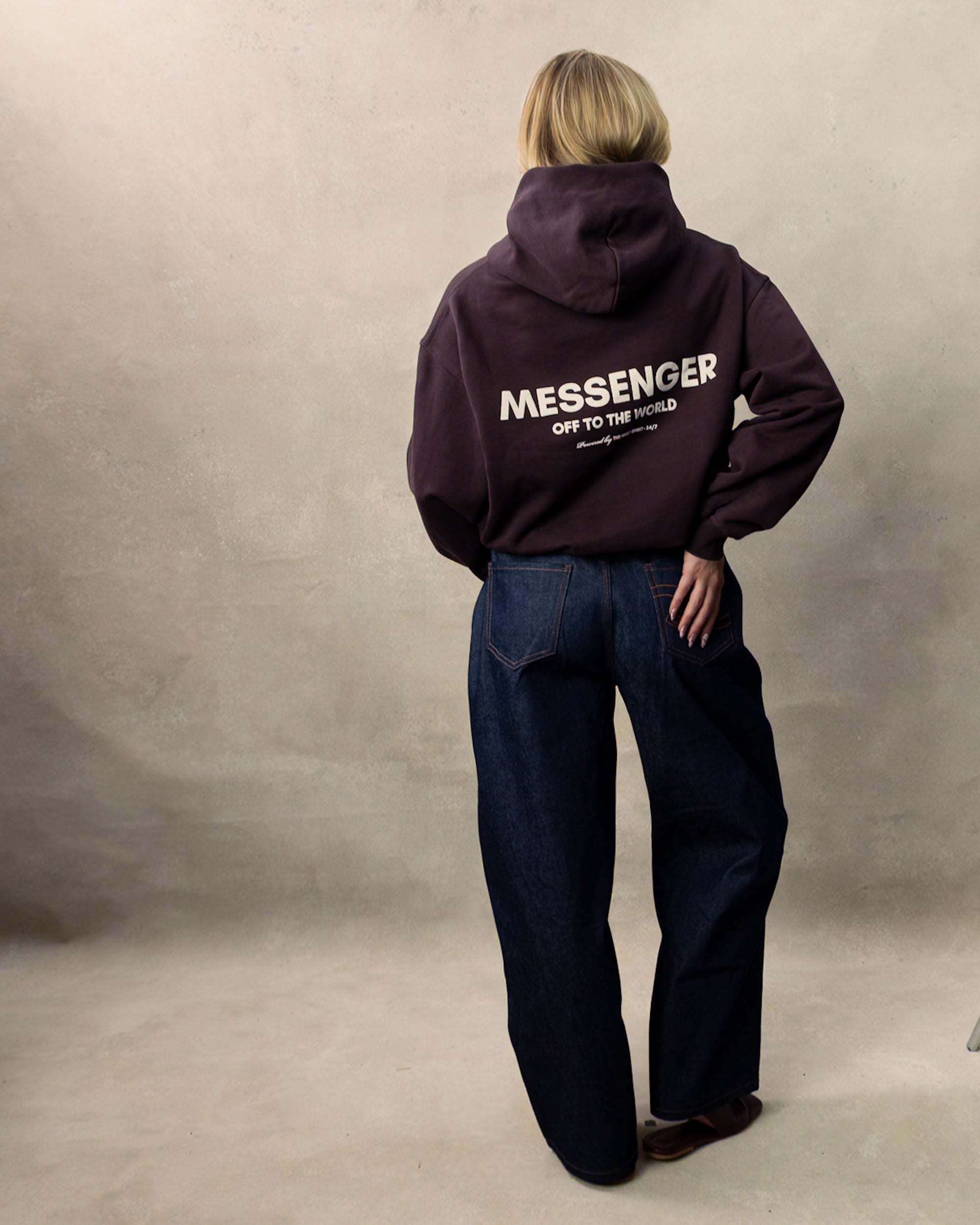MESSENGER HOODIE -  PLUM