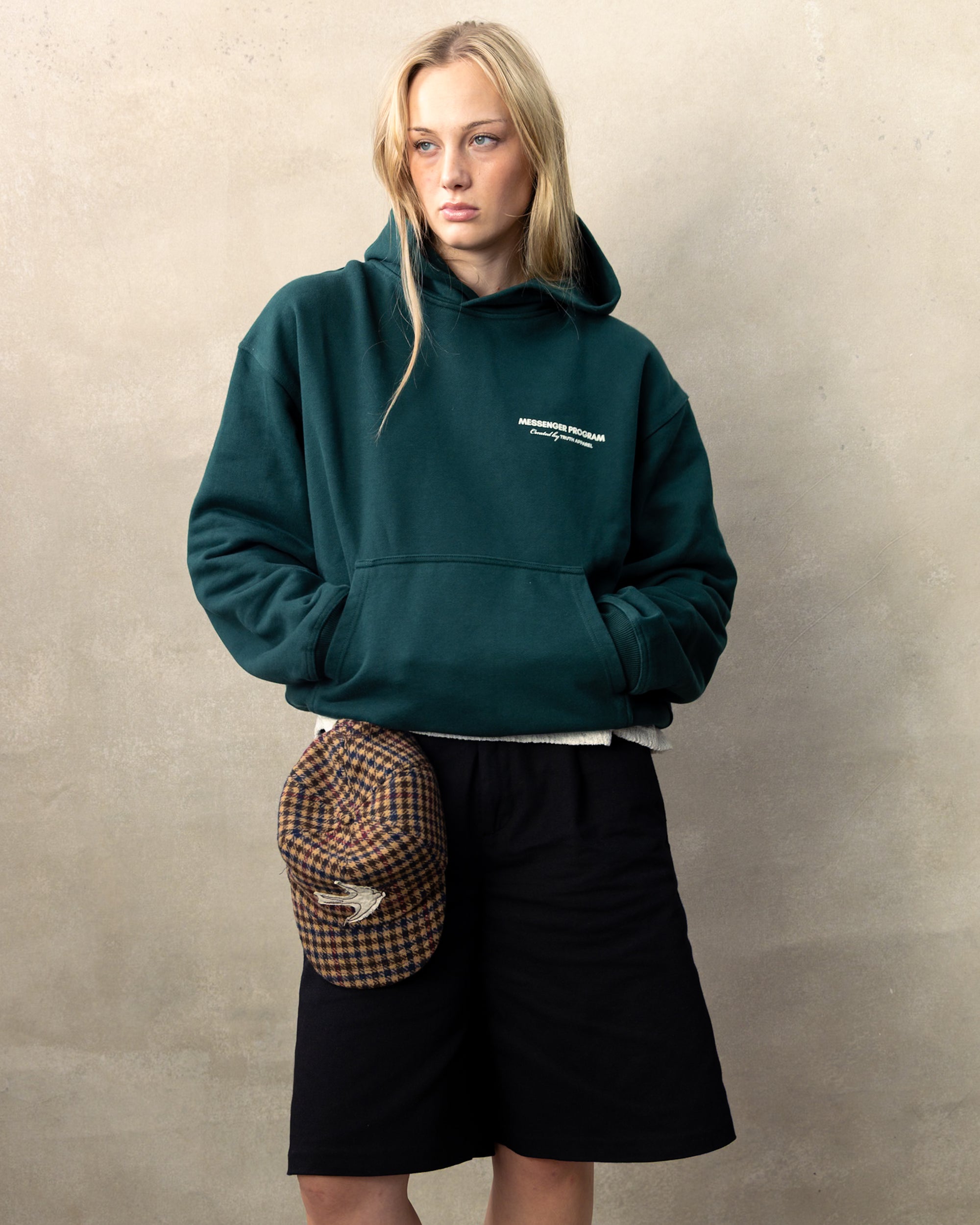 MESSENGER HOODIE -  GREEN