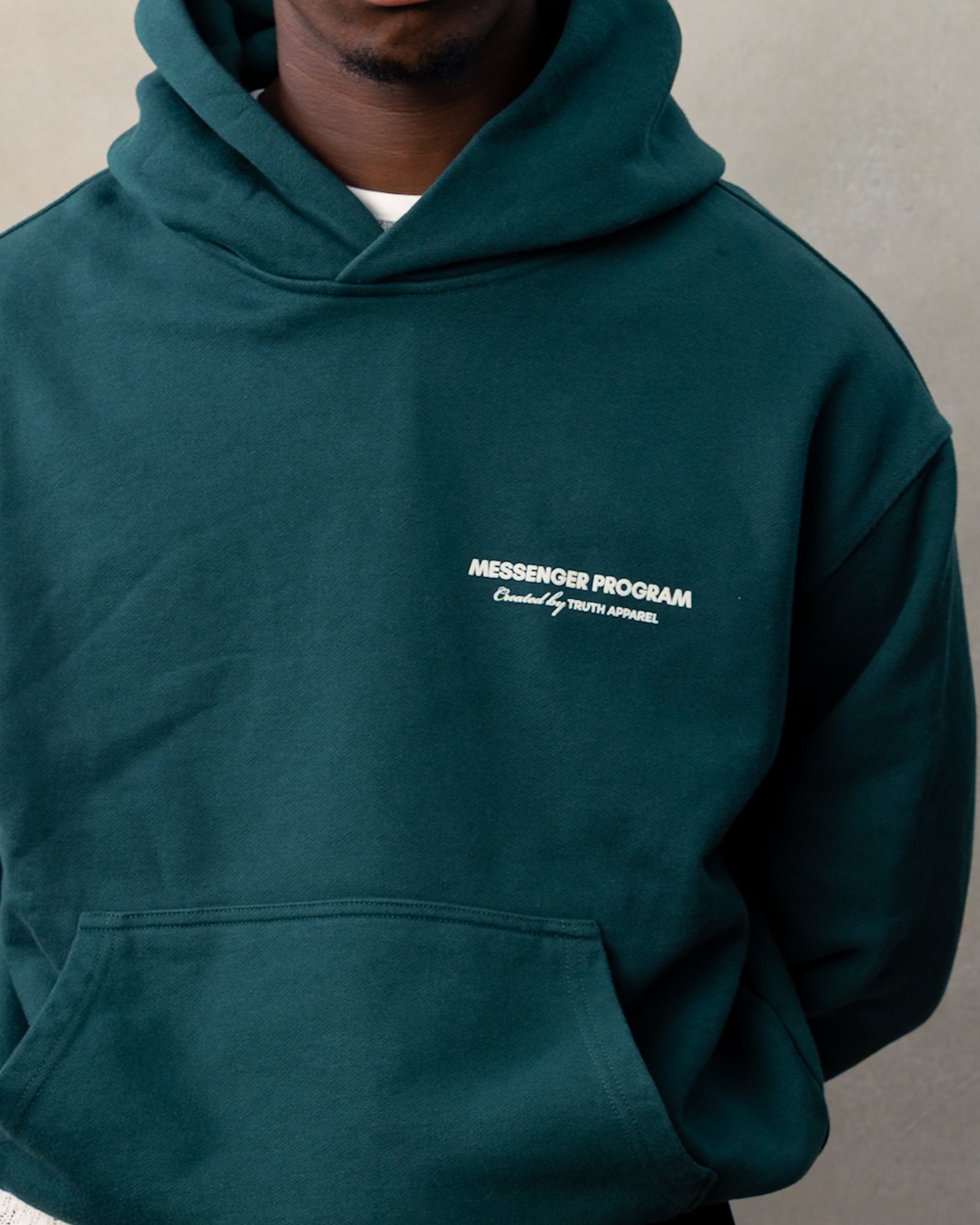 MESSENGER HOODIE -  GREEN