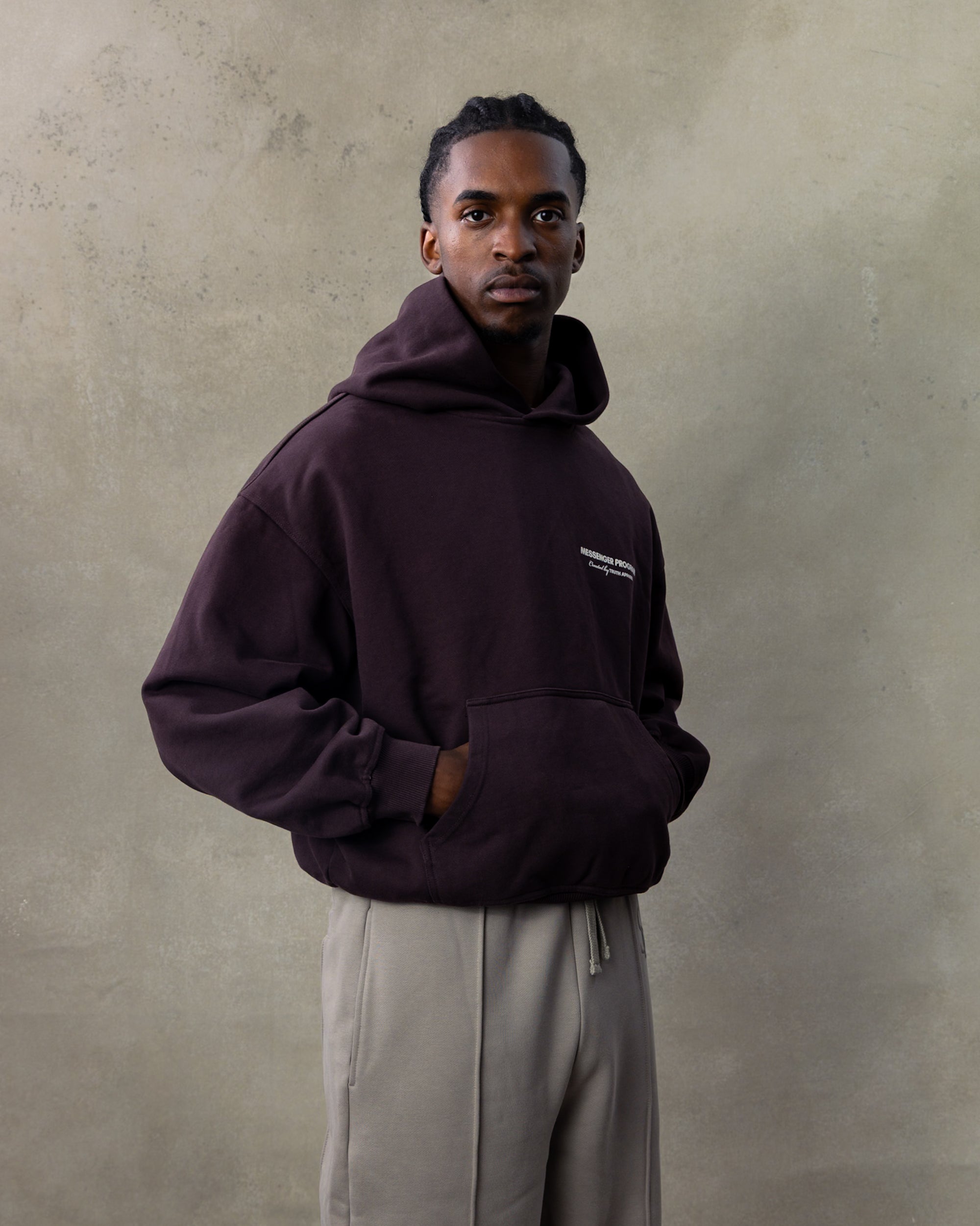 MESSENGER HOODIE -  PLUM