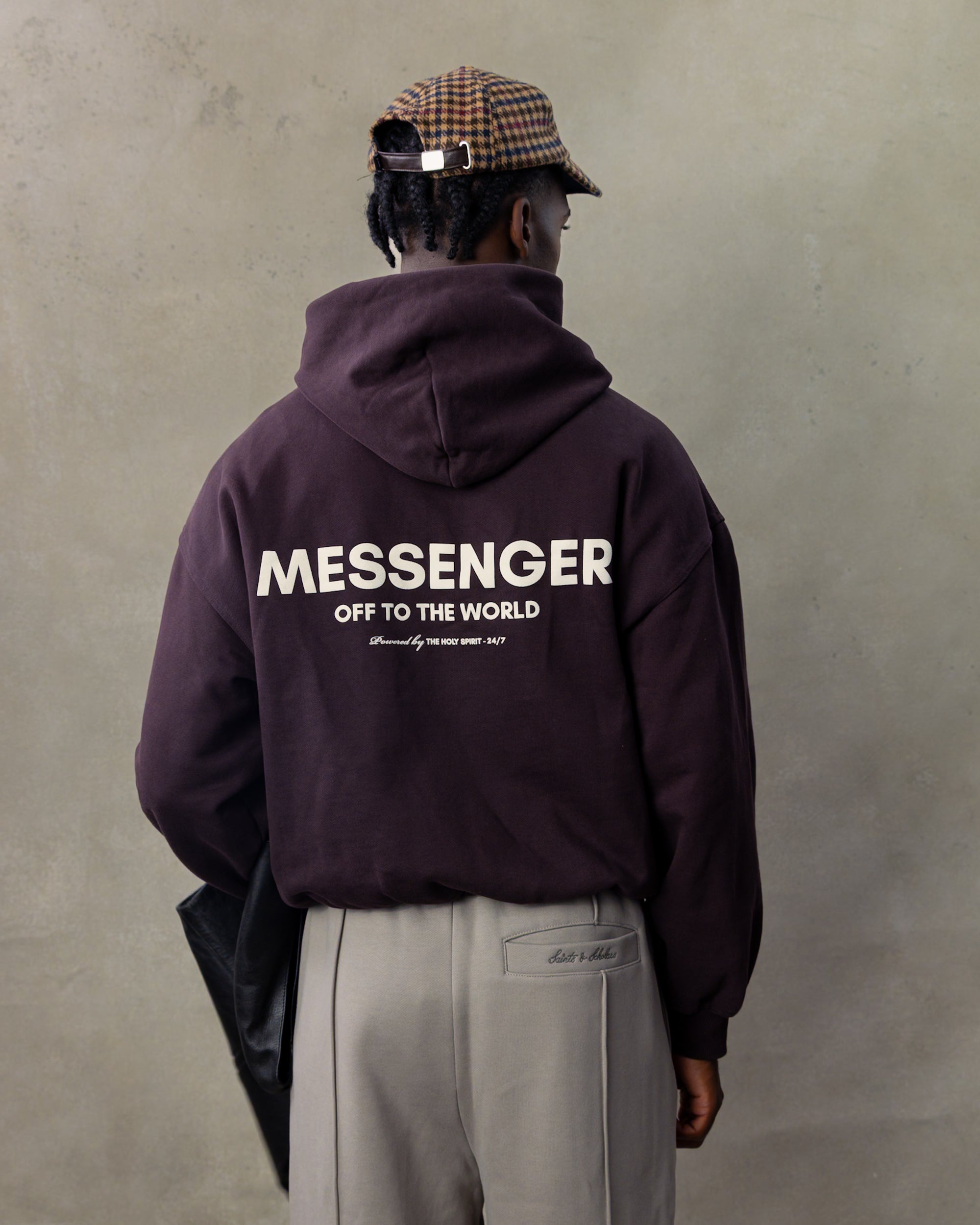 MESSENGER HOODIE -  PLUM