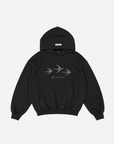 SWALLOW HOODIE -  BLACK